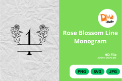 Rose Blossom Line Monogram Product Image 1