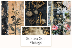 Golden Noir Vintage Junk Journal Pages Product Image 1