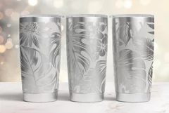20oz Tumbler laser svg Hibiscus wrap|Tropic Flowers pattern Product Image 2