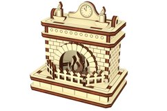 Fireplace ornament miniature -laser cut file, Glowforge file Product Image 10