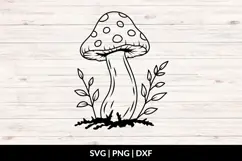 Botanical Mushroom SVG, PNG, DXF Product Image 1