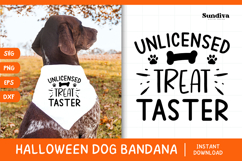 Funny Halloween Dog Bandana Quote SVG | Treat Taster Product Image 1