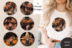 Halloween Sublimation Design, Halloween Witch Round Sign Product Image 1