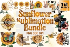 Bloom &amp; Believe Inspirational Sunflower Quote PNG Pack Product Image 1
