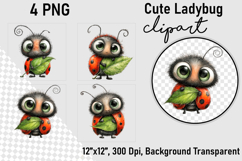 Cute Ladybug Clipart PNG, Clipart PNG Product Image 1