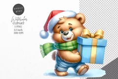 Christmas clipart, Teddy bear clipart, Teddy clipart, Product Image 1