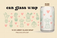 Cute Cactus Wrap For Libbey Can Glass SVG | 16 oz Product Image 1