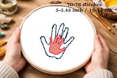 Handprint cross stitch pattern digital download hand outline Product Image 1