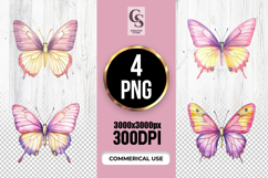 Pastel Rainbow Butterfly Clipart Sublimation PNG Product Image 1