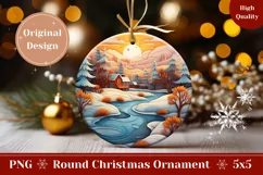 3D Christmas Ornament PNG, Winter Ornament 3D Sublimation Product Image 1