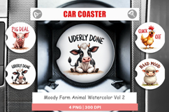 Moody Farm Animal Quotes Car Coaster Product Image 1