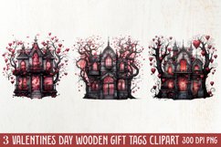 Gothic Valentines Day Clipart, Valentine Skeleton Product Image 2