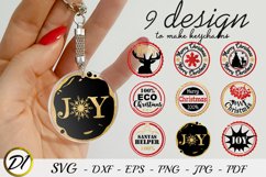 Round Christmas Keychain svg. Christmas keychain bundle. Product Image 1