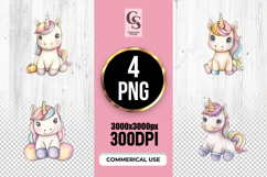 Cute Pastel Unicorn Clipart Sublimation PNG Product Image 1