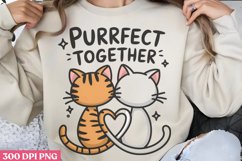 Purrfect Together PNG, Valentine Puns Sublimation PN Product Image 1