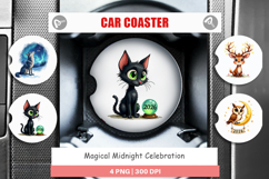 Magical Midnight Celebration Car Coaster Product Image 1