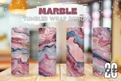Pink Marble Tumbler Template, Blue Marble Tumbler Design Product Image 1