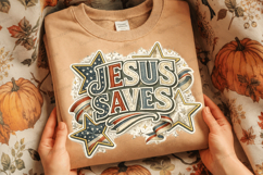 Jesus Saves Christian Patriotic Faith PNG Design jesus save Product Image 3
