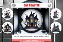 Car Coaster Gothic Halloween Gothic Architecture Product Image 1