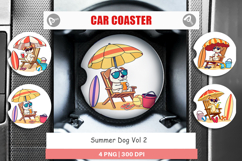 Car Coaster Summer Dog Product Image 1