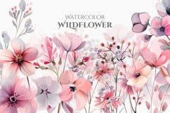 Watercolor Wildflower Clipart PNG, Decorative Floral Product Image 1