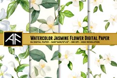 Watercolor Jasmine Flower Digital Paper Product Image 1