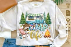Camp Life PNG - Retro Camper Sublimation - Leopard Print Product Image 1