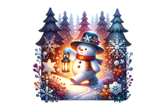 Snow Men Clipart- PNG File Product Image 1