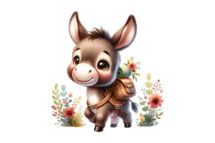 Cute Donkey Clipart - PNG File Product Image 1
