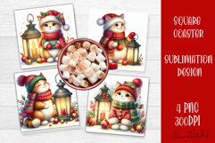 Funny christmas Cat Coaster Sublimation| Cat Lover Coasters Product Image 1