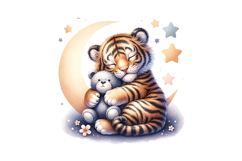 Cute Tiger Clipart - PNG File Product Image 1