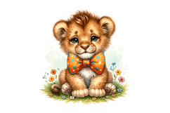 Cute Lion Clipart - PNG File Product Image 1