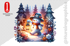 Snow Men Clipart- PNG File Product Image 2