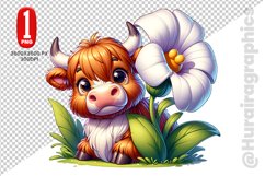 Cute Highland Cow Clipart - PNG File Product Image 1