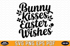 Bunny Kisses Easter Wishes SVG Design | SVG Cut files Product Image 1