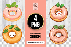 Cute Donut Clipart Sublimation PNG Product Image 1