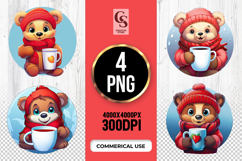 Cute Bear Coffee Mug Clipart Sublimation PNG Product Image 1