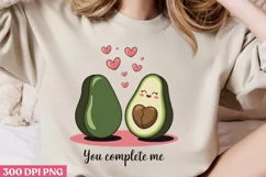 You Complete Me PNG, Avocado Sublimation PNG Product Image 2