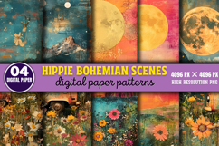 Hippie Bohemian Scenes Journal Paper Bundle PNG Product Image 2