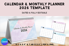 2in1 Calendar &amp; Monthly Planner Template Product Image 1