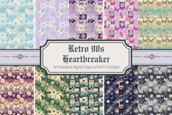 Retro 90s Heartbreaker Digital Paper,Y2K Seamless Pattern Product Image 1
