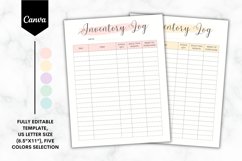 Editable Inventory Log Canva Template 1 - 5 Colors Product Image 1
