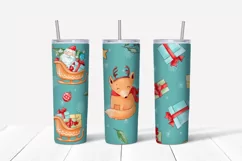 Christmas cute Santa Skinny tumbler wrap design Product Image 3