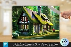 Cottage in the Forest Cutting Board Sublimation Design Product Image 1