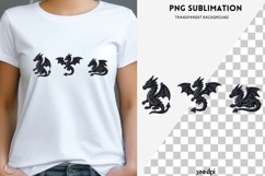 Black Embroidery Dragon PNG | Fantasy Dragon Clipart, Gothic Product Image 1