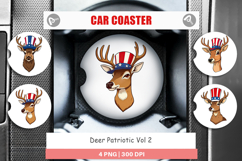 Car Coaster Deer Patriotic Product Image 1