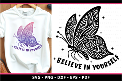 Believe in yourself, Inspirational quotes SVG, Butterfly SVG Product Image 1