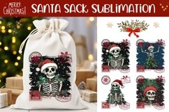 Spooky Christmas Santa Sack, Christmas Skull Gift Bag Design Product Image 1