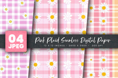 Pink Plaid Seamless Digital Paper Product Image 1