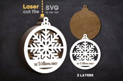 Christmas Ornament SVG laser cut file for Glowforge Product Image 2